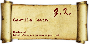 Gavrila Kevin névjegykártya